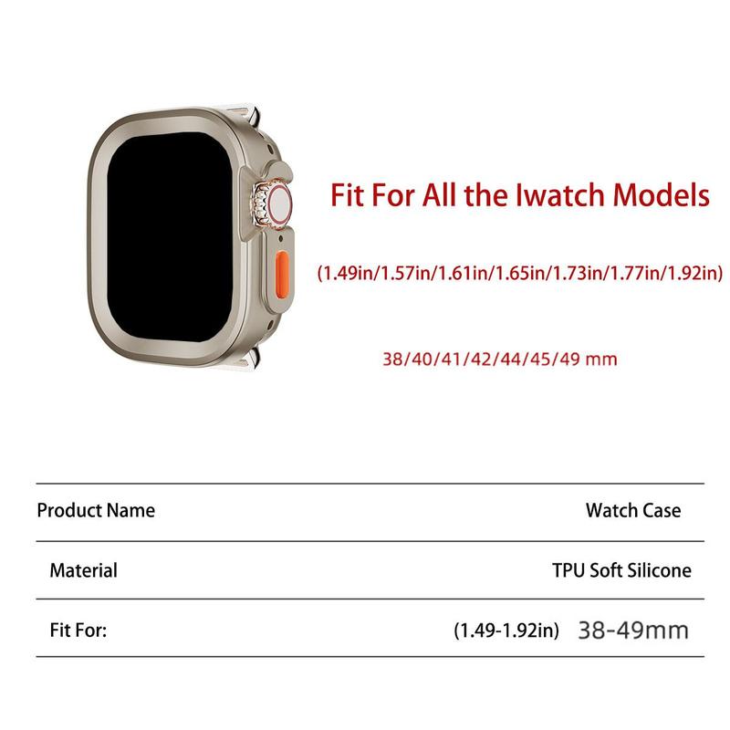 Soft Silicone Watch Case, 1 Count TPU Bezel Watch Protective Case, Watch Accessories Compatible with iWatch Ultra 2 49mm iWatch Series 9 8