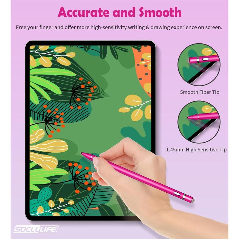 Stylus Pen for Touch Screens, Dual Pen Tips for i-OS & Android Drawing & Writing, High Precise Active Digital Pencil for A-pple i-Phone 15 14 13 12 11 X 8 7 6, i-Pad Air Pro Mini, Tablet Sam-Sung