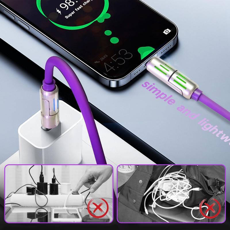 Four in one fast charging data cable gradient breathing light liquid silicone suitable for Apple 16 Huawei Xiaomi Typec