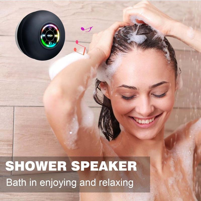 Mini Portable Wireless Speaker, Rechargeable Waterproof Speaker with LED Light,  Wireless Stereo for Beach,Christmas ,Shower & Home wireless speaker Mini Bluetooth Audio Smartphone