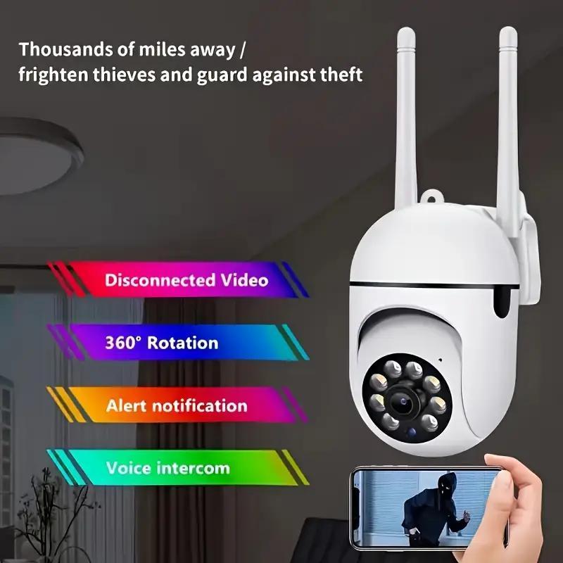 Wireless Security Camera, USB Powered 1 Set 360 Degree Panoramic Monitoring Camera, WiFi Smart Home & Pet Tracking Camera, Security Monitoring for Home