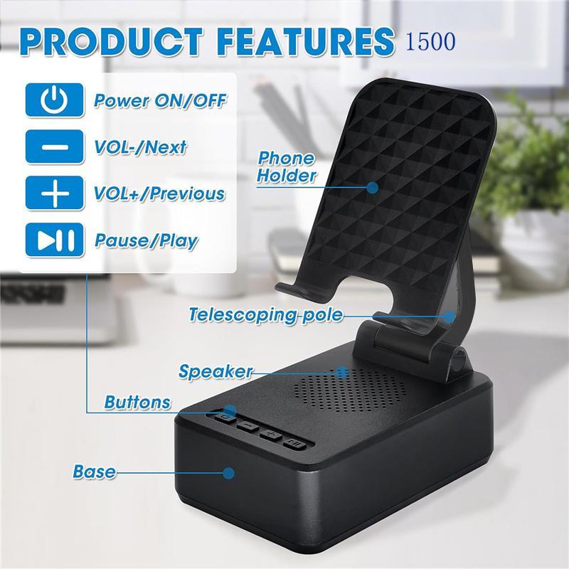 2 In 1 Portable Wireless Speaker with Phone Stand, Rechargeable Cell Phone Holder Speaker, Adjustable Desktop Tablet Phone Bracket Speaker