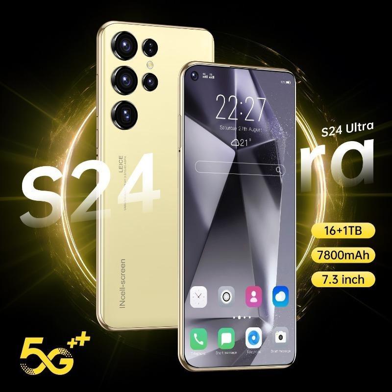 QEK S24 Ultra Phone 7.3 HD Screen Smartphone Original 16GB+1TB 4G Dual SIM Celulares Android Unlock 8000mAh S24 Ultra 5G Smartphone with NFC Built in Pen True 4G 5G 13 megapixel True Perforation Student Home Phone Work Phone Cellphone