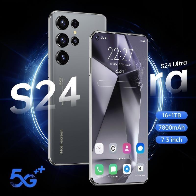 QEK S24 Ultra Phone 7.3 HD Screen Smartphone Original 16GB+1TB 4G Dual SIM Celulares Android Unlock 8000mAh S24 Ultra 5G Smartphone with NFC Built in Pen True 4G 5G 13 megapixel True Perforation Student Home Phone Work Phone Cellphone