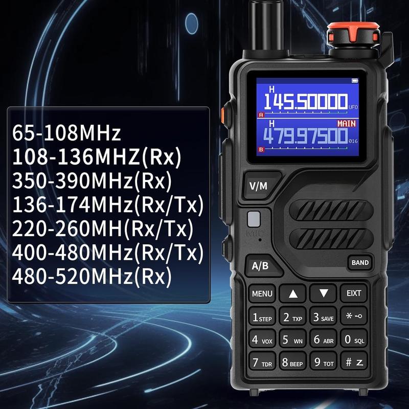 K5PLUS Ham Radio Long Range (Upgraded of UV-5R) Handheld UV-K5 Walkie Talkies Long Distance Two Way Radio with Copy Frequency,AM,USB-C Charging,NOAA Weather Receiver for Hunting