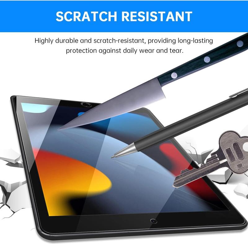 2 Pack Screen Protector for iPad 10.2, Tempered Glass Film Compatible with iPad 9th Generation 10.2 Inch 2021 2020 2019 Anti-Scratch  Dropproof Screen Protector for iPad 8th 7th Gen