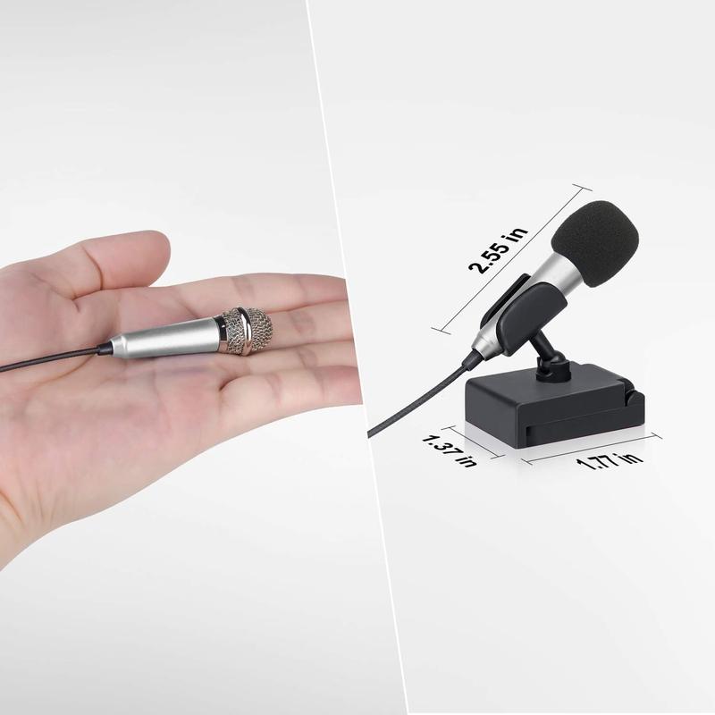 Mini Portable vocal trument microphone for voice video recording singing, vlogging, podcasting, tiny microphone for iPhone android phone computer latop notebook tablet iPad