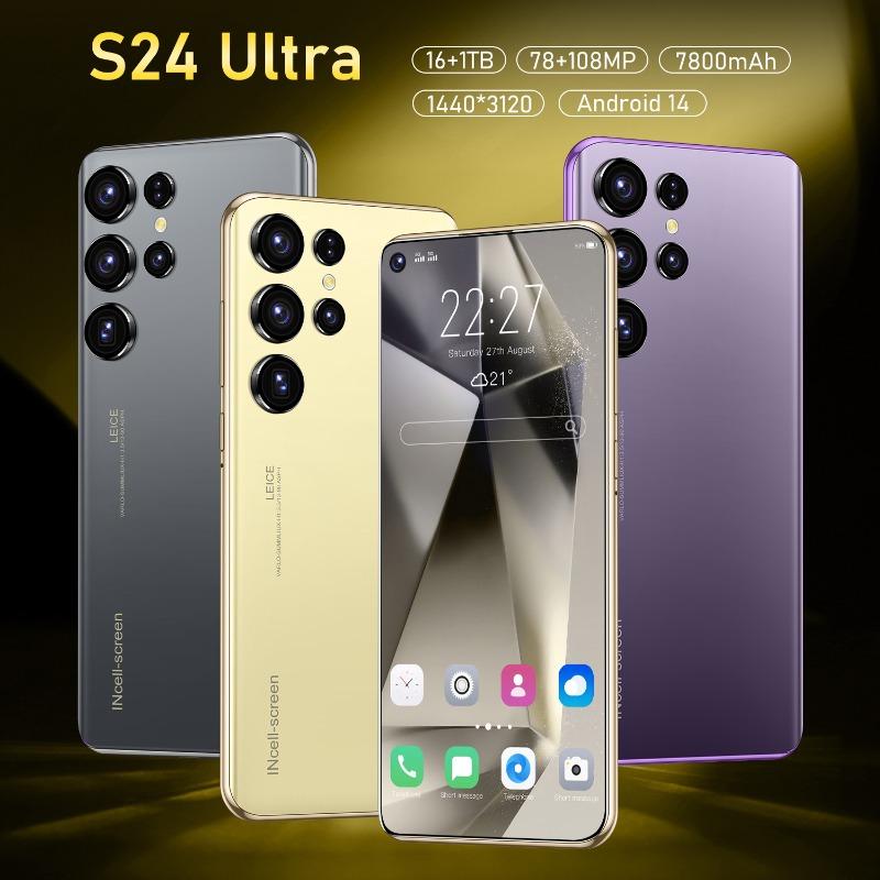 QEK S24 Ultra Phone 7.3 HD Screen Smartphone Original 16GB+1TB 4G Dual SIM Celulares Android Unlock 8000mAh S24 Ultra 5G Smartphone with NFC Built in Pen True 4G 5G 13 megapixel True Perforation Student Home Phone Work Phone Cellphone