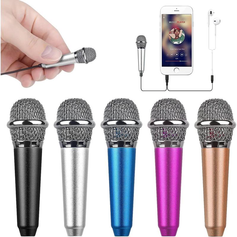 Mini Portable vocal trument microphone for voice video recording singing, vlogging, podcasting, tiny microphone for iPhone android phone computer latop notebook tablet iPad