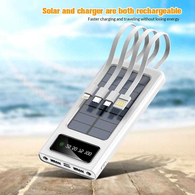 Portable Charger 20000mAh Power Bank Portable Battery with 4 Built in Cables, 22.5W Fast Charging Battery Pack Compatible with iPhone 15 14 13 Samsung Android Cell Phone etc