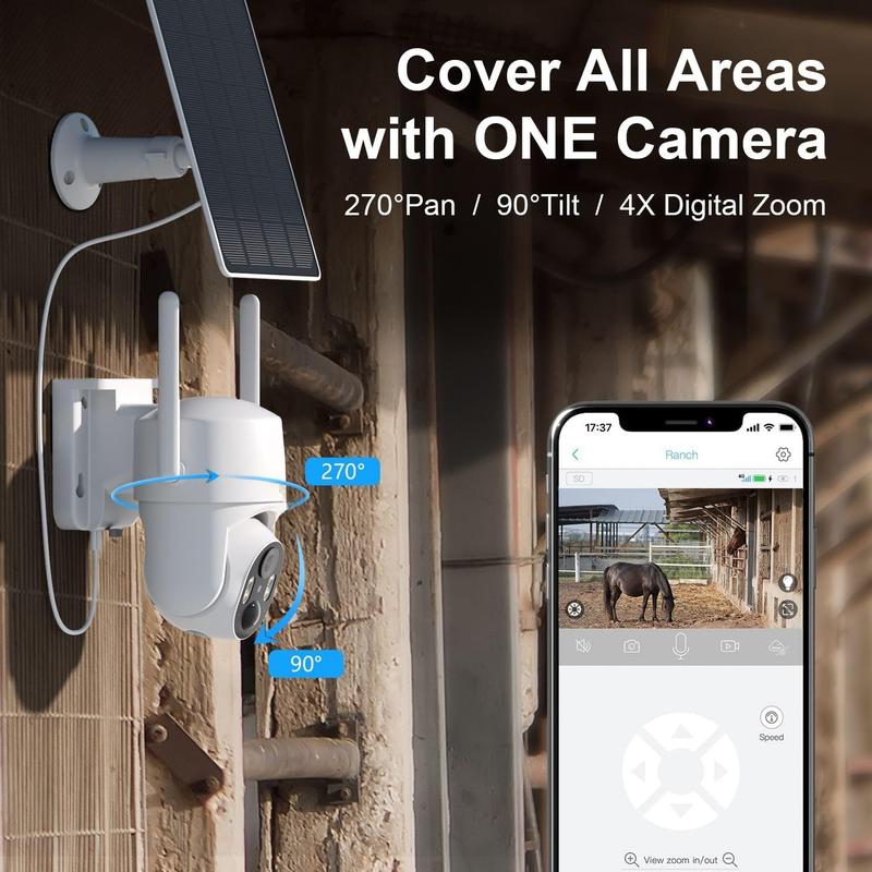 No WIFI  Camera No Internet Needed, 4G LTE Cellular  Camera Outdoor , Cell Camera with SIM Card, PIR Sensor, 2K Color Night Vision, SD Cloud, 2-Way Talk, IP66