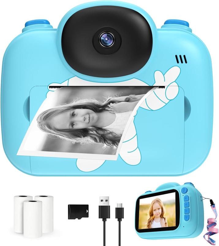 Kids Camera Instant Print Camera for Kids, Portable Toddler Camera That Print Photo, Instant Digital Camera for Kids Printing Camera Toy 3 4 5 6 7 8 9 10 Year Boy Girl Christmas Birthday Gift (Blue)