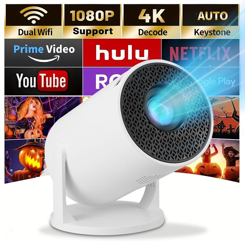 4K  projector-smart WiFi & wireless, adjustable screen, 180 ° rotation, USB powered-ideal for home entertainment Portable WIFI6 Bluetooth Projector Audio the iphone 17 charger the new apple iphone 17  projector 4k projector console  projector