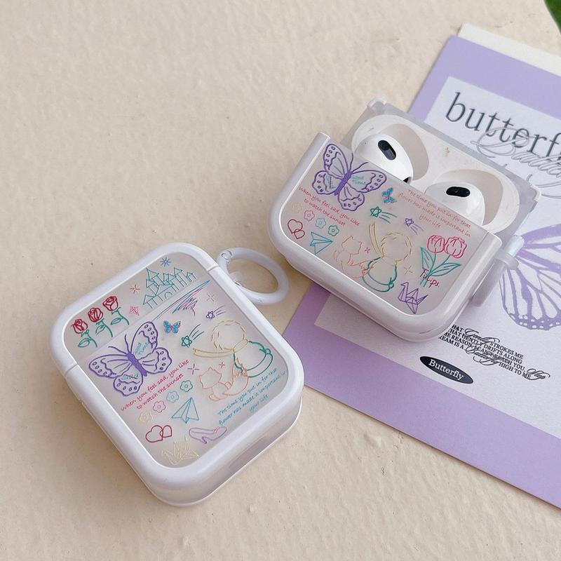 Butterfly Pattern Earphone Case, 1 Count Soft TPU Earphone Protective Cover, Earphone Accessories Compatible with AirPods 1 2 3 Pro 2