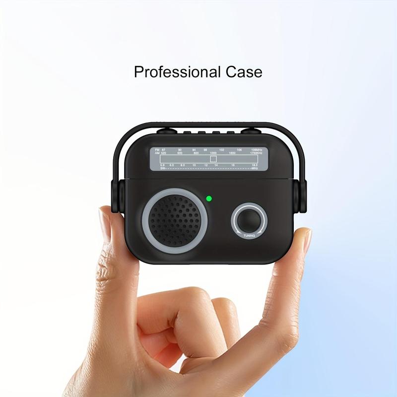 Vintage Radio Design Silicone Earphones Protective Case, Protective Anti-fall Earphones Cover, Earphone Accessories for Airpods