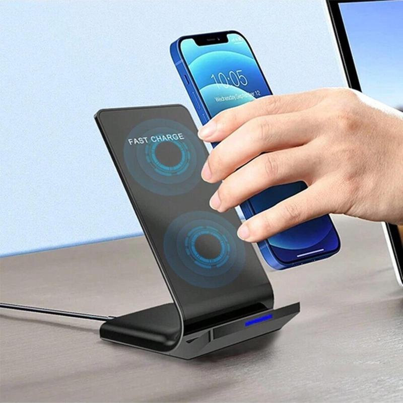 FDGAO 15W Wireless Charger Stand, Induction Fast Charging Station Phone Charger Dock for iPhone 16 15 14 13 12 11 Series, Samsung Galaxy S24 S23 S22 S21 S20, Note Series, Z Flip Fold 6 5 4