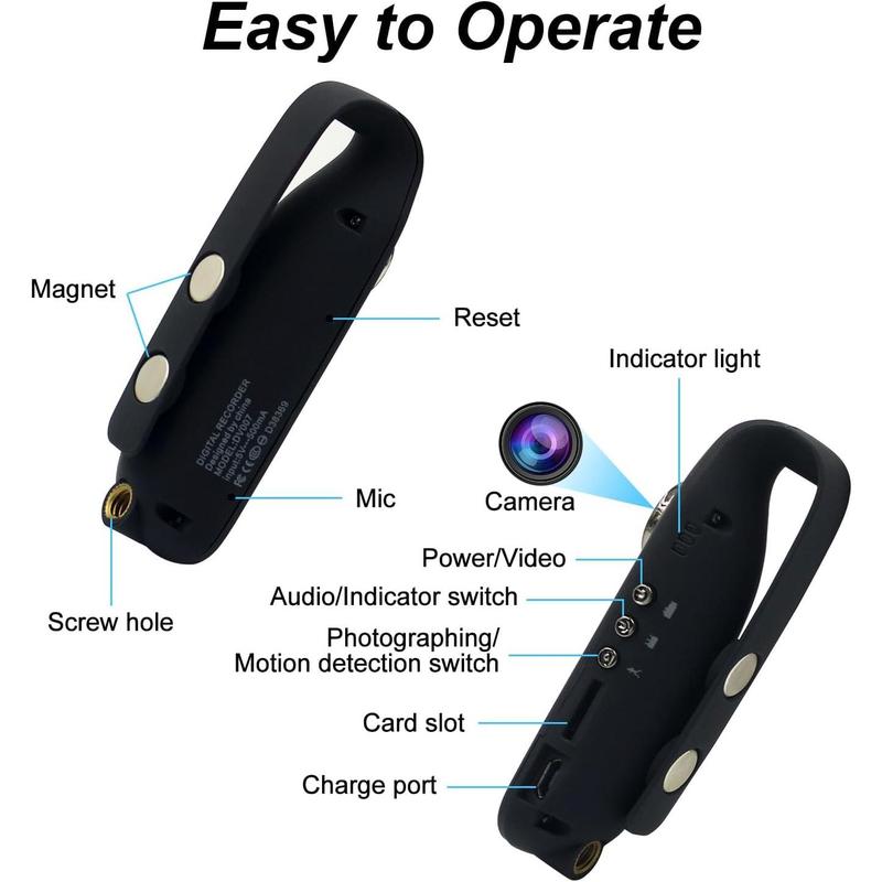 Mini Boby Camera,1080P HD Motion Detection,Portable Body Camera with Video Recording, Wearable for Daily Recording, Law Enforcement and Security Personnel, Sports Recording