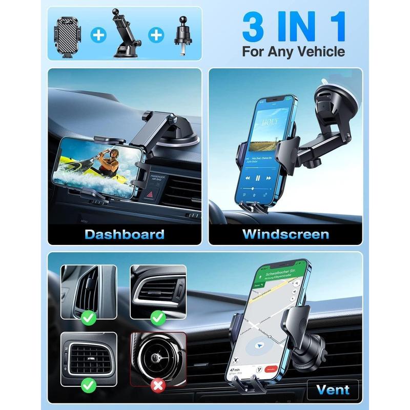  Dashboard Windshield Cell Automobile Cradles Truck Hook Vent for iPhone 16 15 Pro Max 14 13 12 Samsung