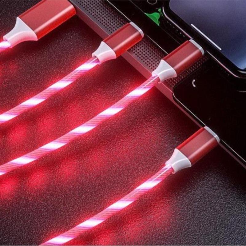 Portable Data Cable, Type-C Streamer Charging Cable, Stylish Glowing Car Charging Cable, Phone Accessories