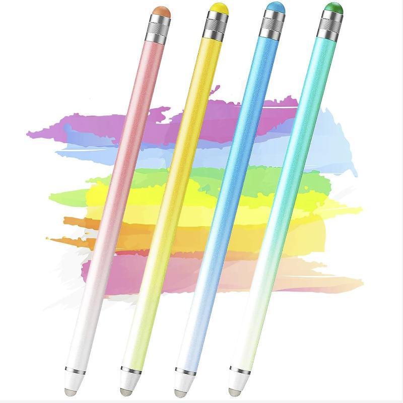 2 in 1 Stylus Pen, Fiber Tips & Rubber Tips Touch Screen Pen, Universal Stylus Pen for iPad iPhone Tablet Samsung Galaxy Touch Screen Device