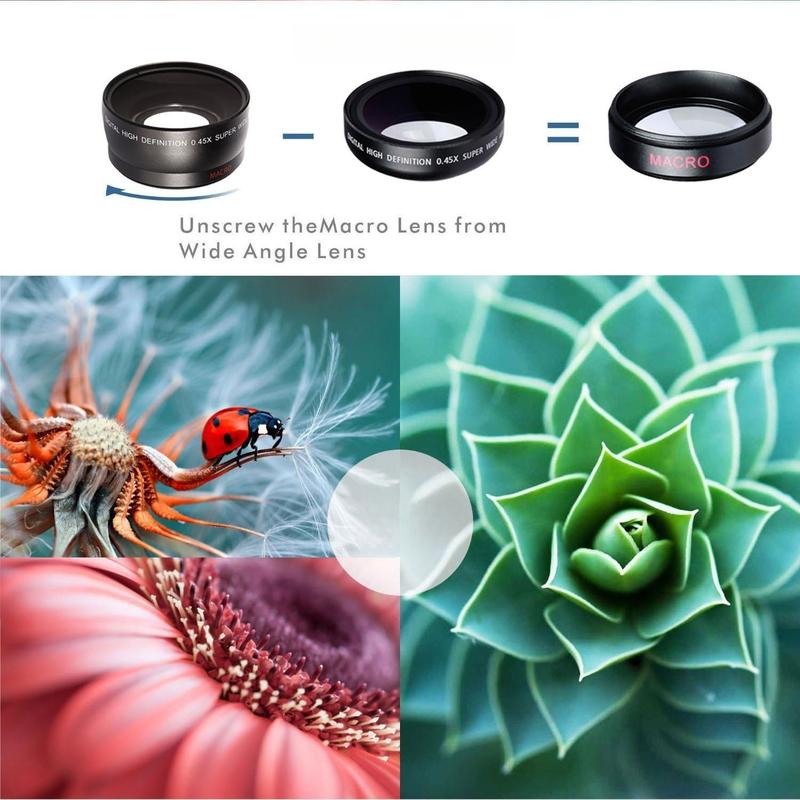 (Premium mobile phone accessories) 2-in-1 professional Universal Smartphone HD camera lens kit (Super Wide Angle & macro lens) for iPhones 15, iPhone 15 Pro, Pro Max, iPhone 14, iPhone 14 Pro and iPhone 14, all smartphones