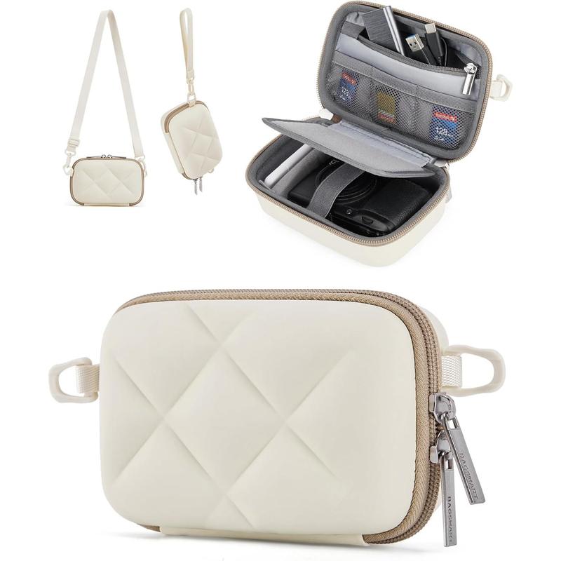 Digital Camera Case, Protective & Lightweight Camera Case with 2 Carrying Ways,  & Shockproof Small Camera Bag for  PowerShot   DSCW800 DSCW830 - Beige