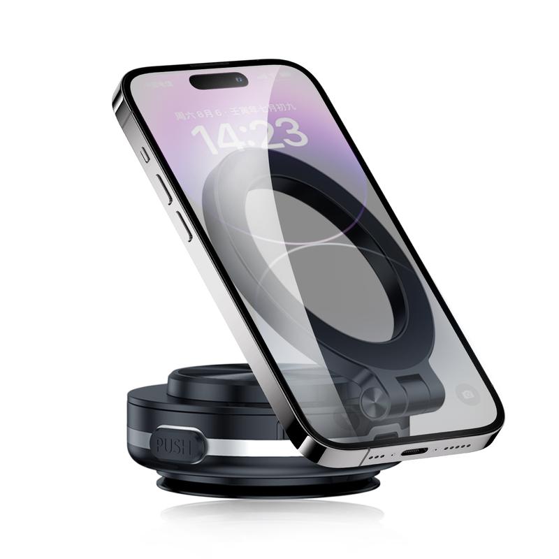 Magnetic Car Suction Cup Holder,Suction Cup Phone Mount, Portable Magnetic Phone Holder,360°3D Rotation & Safe View,Car Navigation Desktop Universal Support, for All Cell Phones