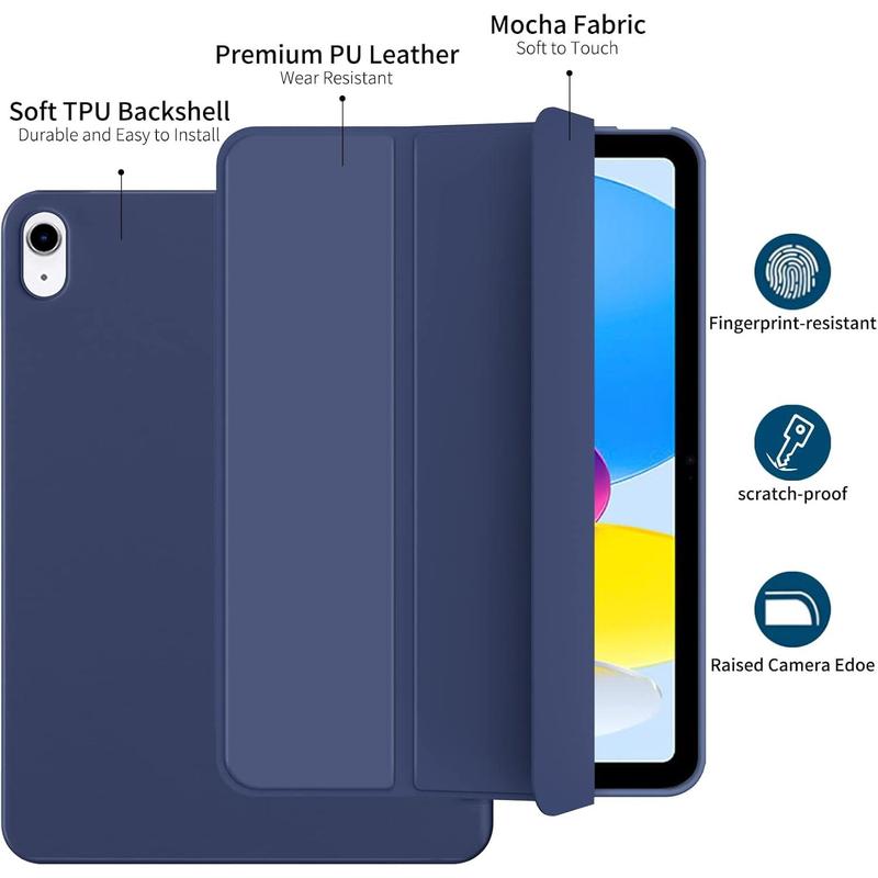 Case for iPad Air 4th Air 5th Generation 2020 2022 Released, Slim Trifold Stand Protective iPad Air 4th Air 5th Case, Lightweight Auto Wake & Sleep iPad Air 5th Gen Case, Dark Blue