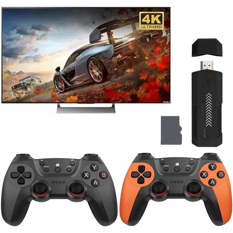 X2 PRO 128G Retro Game Stick, Pre-loaded with 40,000+ Classic Games, 40+ Simulators, 4K HDMI HD Output, Dual 2.4G Wireless Controllers, Plug & Play Adapter Cable 128 g Console Gamepad