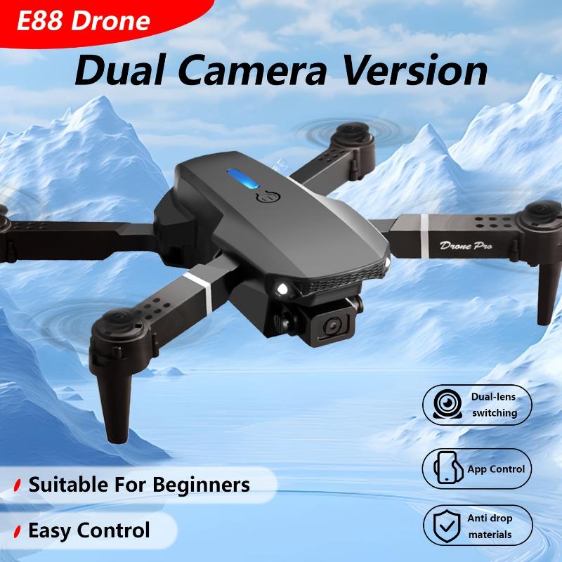 E88 Pro Dual Camera Drone, WiFi FPV Double Folding RC Quadcopter Altitude Hold, Remote Control Toy for Beginners, Ideal Men's Gift for Outdoor Fun, Great for Christmas, Halloween, and Thanksgiving