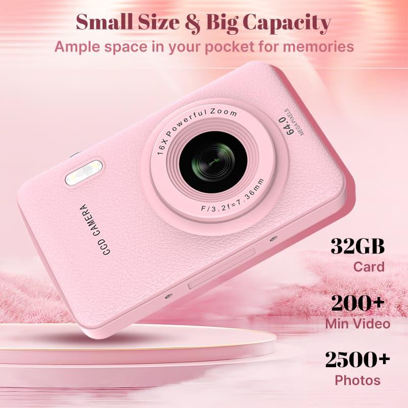 1080p vintage digital camera with 16x automatic digital zoom, suitable for beginners and teenagers