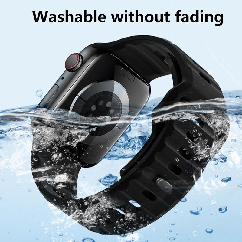 Sport Band for Apple Watch Ultra 2 Band 49mm 46mm 45mm 44mm 42mm, Soft Silicone Wristbands, Waterproof Replacement Strap for iWatch Series 10 9 8 7 6 5 4 SE