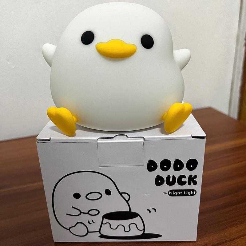 Cute Duck Shaped Design USB Rechargeable Night Light, Creative Cartoon Silicone Night Light, LED Desk Light For Home Bedroom, Living Room Decor