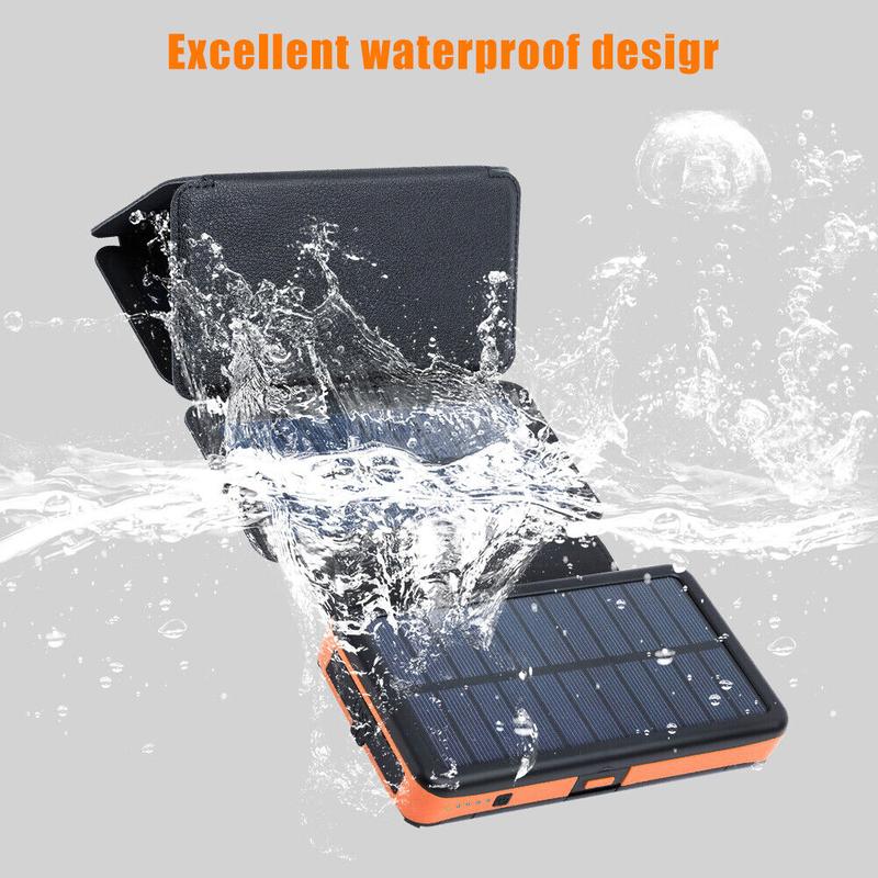 46800mAh 6 Solar Panel Portable Charger Folding Solar Power Bank For Cell Phone, Portable Charger External Battery & Flashlight