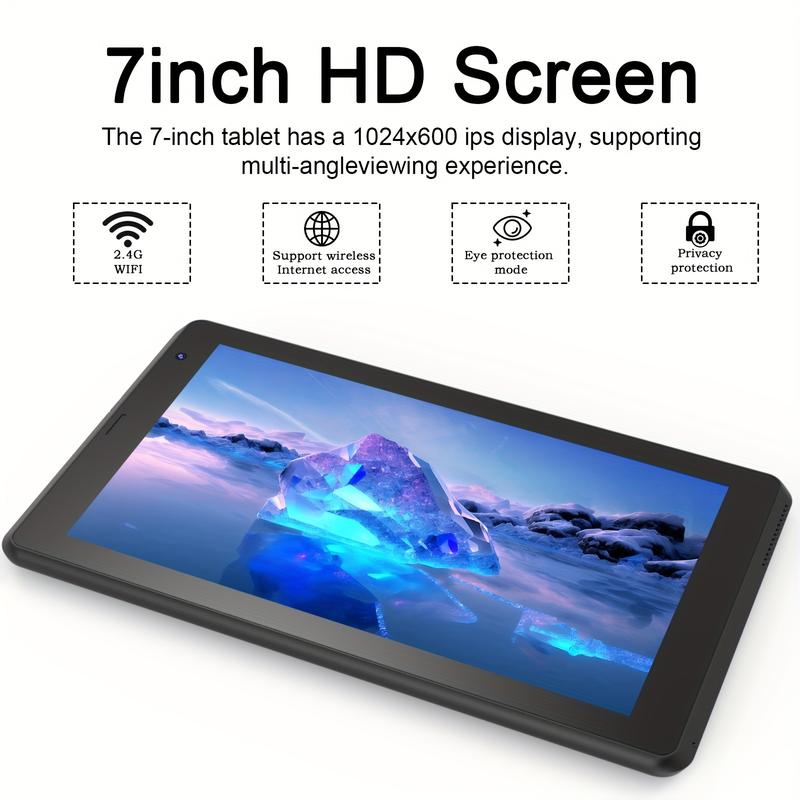 Android Tablet 7 Inch, Android 12.0 Tablet 2GB + 2GB RAM + 32GB ROM + 512GB SD Expansion Tablets PC, RK3326S Quad-core Processor 1024x600 IPS HD Touchscreen Dual Camera Tablets, Support 2.4G WiFi