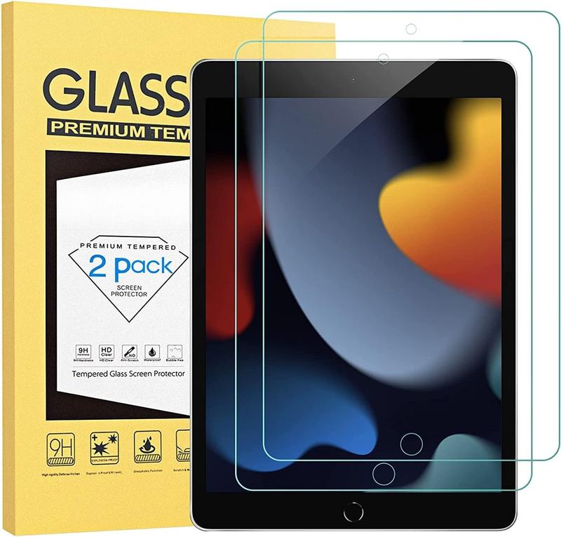 2-Pack Screen Protector for iPad 9th 8th 7th Generation 10.2 Inch, (2021 2020 2019 Models) Tempered Glass Film, Compatible with  Pencil