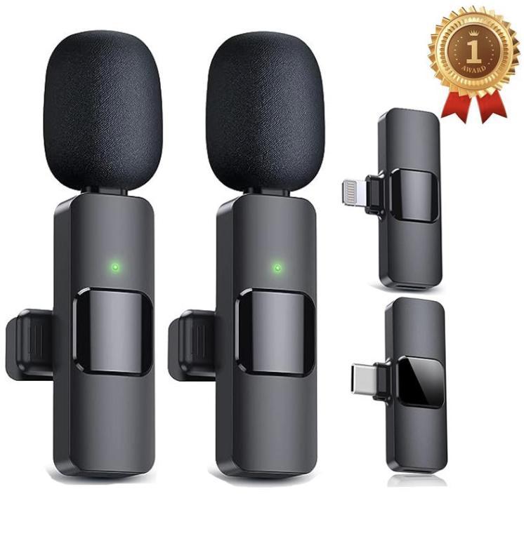 Portable Wireless Lavalier Microphone,Seamless Sound Solutions: Lavalier Mic for Podcasts, Interviews & Vlogs Audio Cable