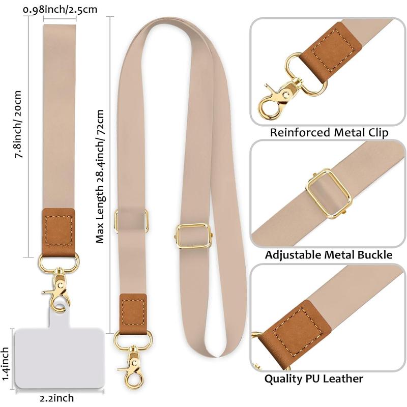 Phone Lanyard Cross Phone Strap, Beige Cell Phone Lanyards for around the  Wristlet Wrist Strap, Solid Color Adjustable Lanyard Keys Case Phone Accessories Travel