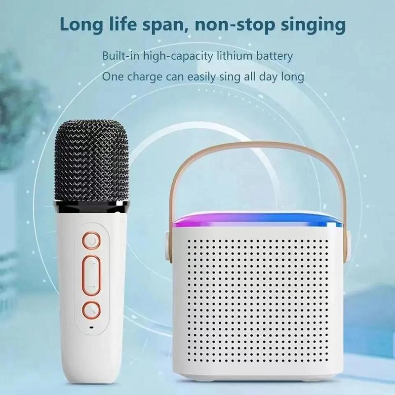 Portable Wireless Speaker with Microphone, 1 Set Rechargeable Wireless Speaker with Microphone, Mini Speaker for Home KTV, Outdoor, Party