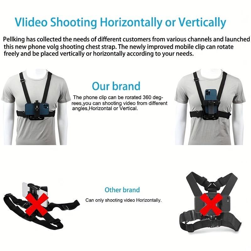 1 Set Sports Camera Chest Strap, Adjustable Sports Camera Chest Strap Mount Compatible With GoPro & SUPTig Sports DV, Sports Camera Accessories For Outdoor Cycling Climbing