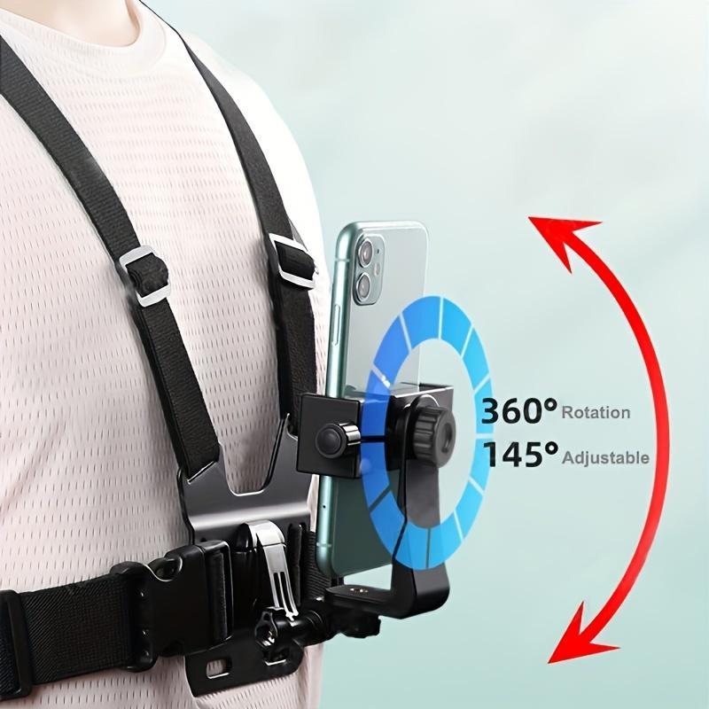 1 Set Sports Camera Chest Strap, Adjustable Sports Camera Chest Strap Mount Compatible With GoPro & SUPTig Sports DV, Sports Camera Accessories For Outdoor Cycling Climbing