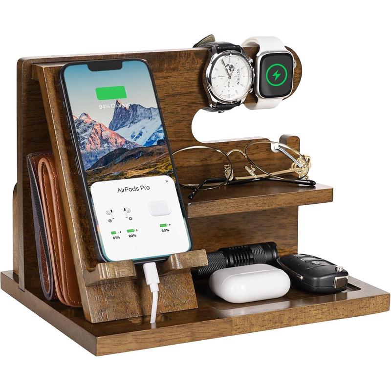 Gifts for Men Him Husband Christmas Xmas from Wife,  Phone Docking Station Nightstand Organizer, Birthday Gifts for Him Anniversary, for Dad Boyfriend from Daughter Girlfriend