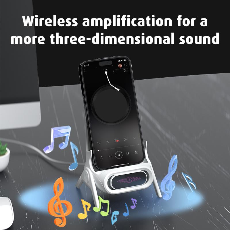 Wireless Charger iPhone Mini Chair Wireless Fast Charging Multi-function Mobile Phone Holder, Amplifier Function Desktop Holder Cute Creative Christmas Gift Desktop Mobile Phone Holder Charging Cellphone