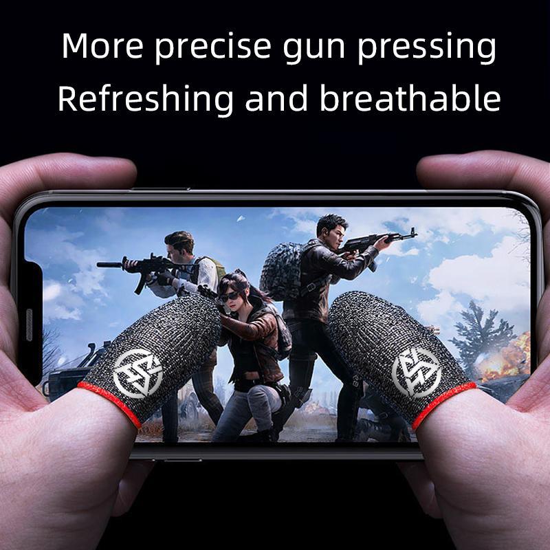 Gaming Finger Sleeves with Storage Box, Thumb Finger Fingertips, Finger Covers for PUBG Mobile Games, Night Glowing Thumb Covers