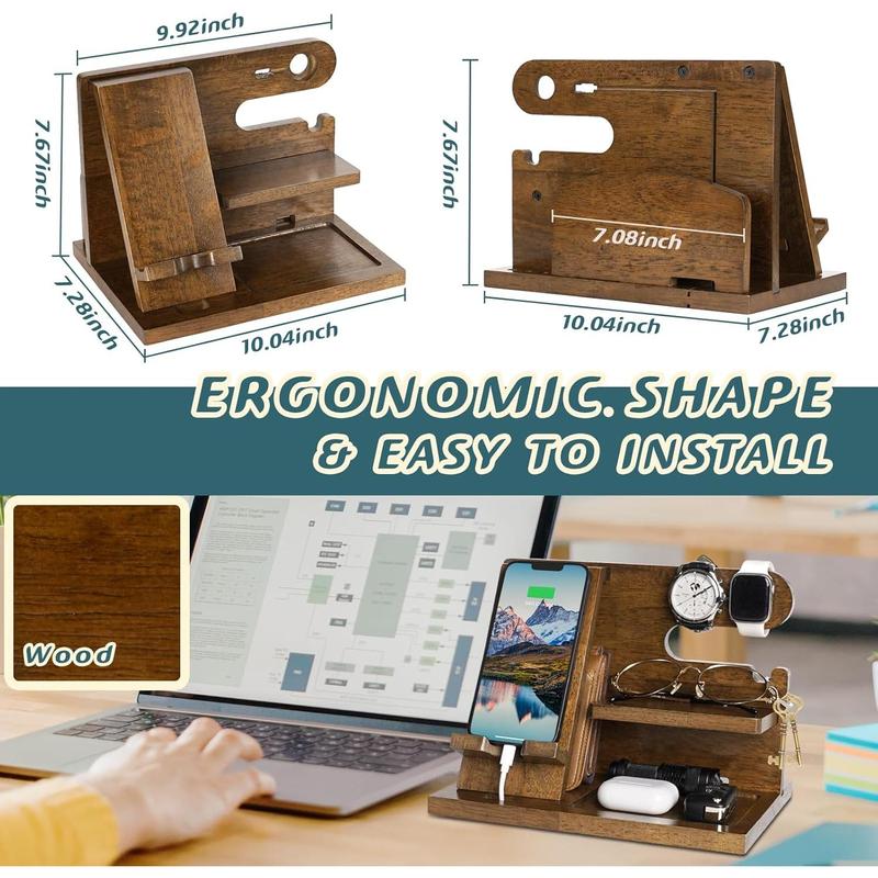 Gifts for Men Him Husband Christmas Xmas from Wife,  Phone Docking Station Nightstand Organizer, Birthday Gifts for Him Anniversary, for Dad Boyfriend from Daughter Girlfriend