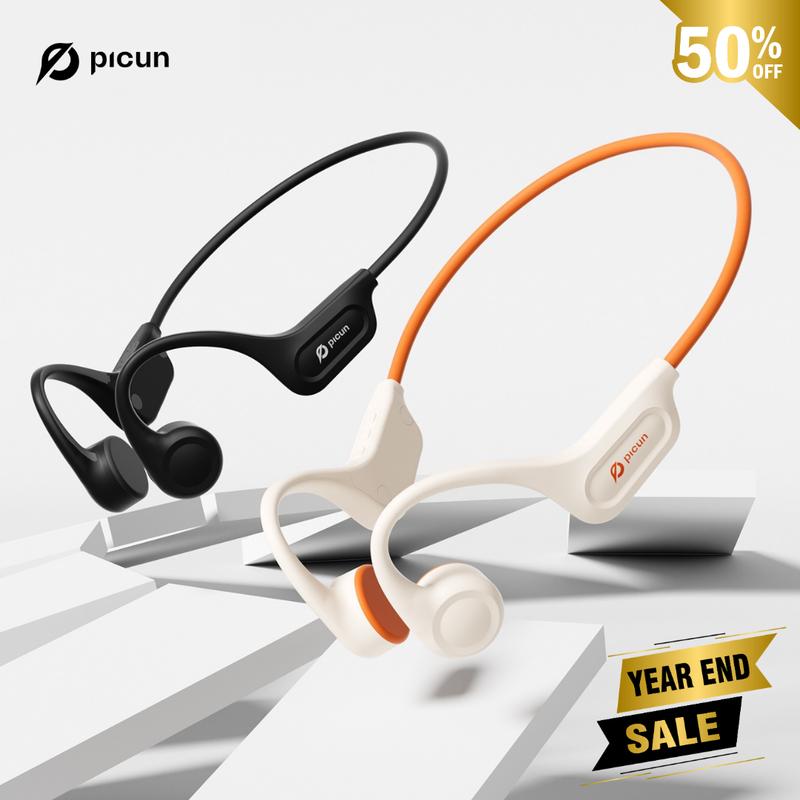 [Celebrate with Sound]Picun T1 Audio Earbud Bone Conduction Bluetooth Wireless Headphones, IPX7 Waterproof, 3D Sound, Electronic Noise Cancelling, Lightweight & Comfortable for Running, Fitness, Traveling Audio Earbud Headset