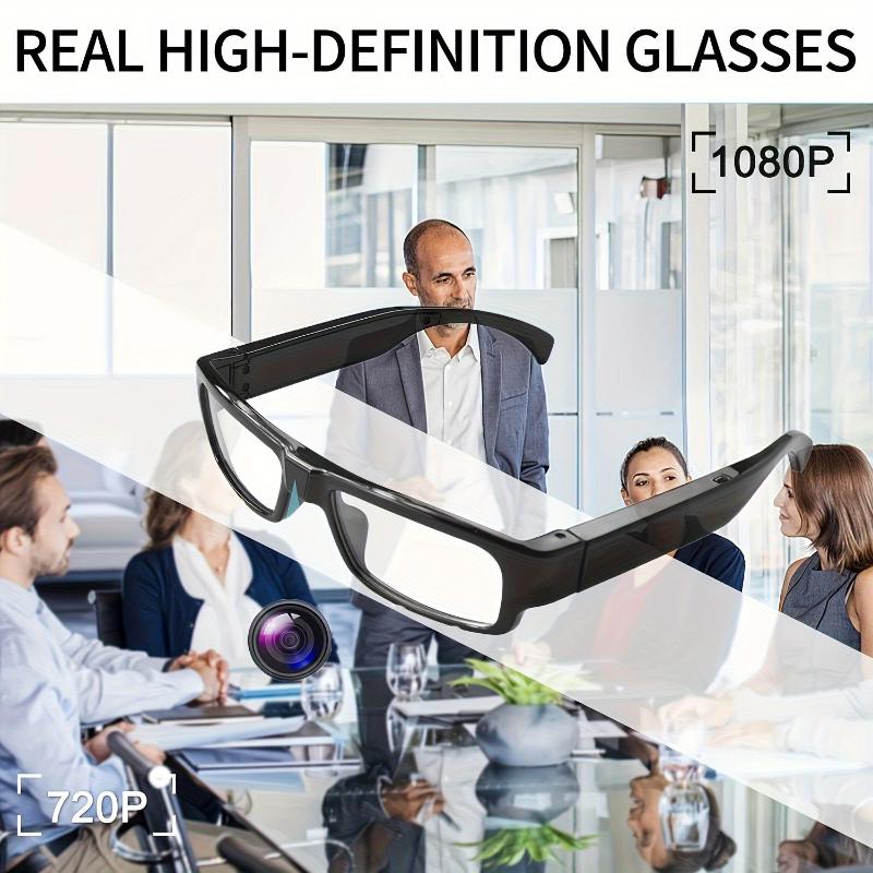 Smart Glasses with 1080P HD Camera - Portable Sports & Outdoor Recording Eyewear, Eye Protection DV Camcorder, Includes 64GB Memory Card & USB Connection