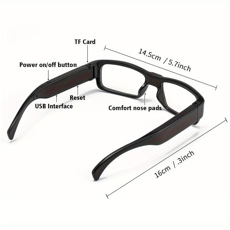 Smart Glasses with 1080P HD Camera - Portable Sports & Outdoor Recording Eyewear, Eye Protection DV Camcorder, Includes 64GB Memory Card & USB Connection