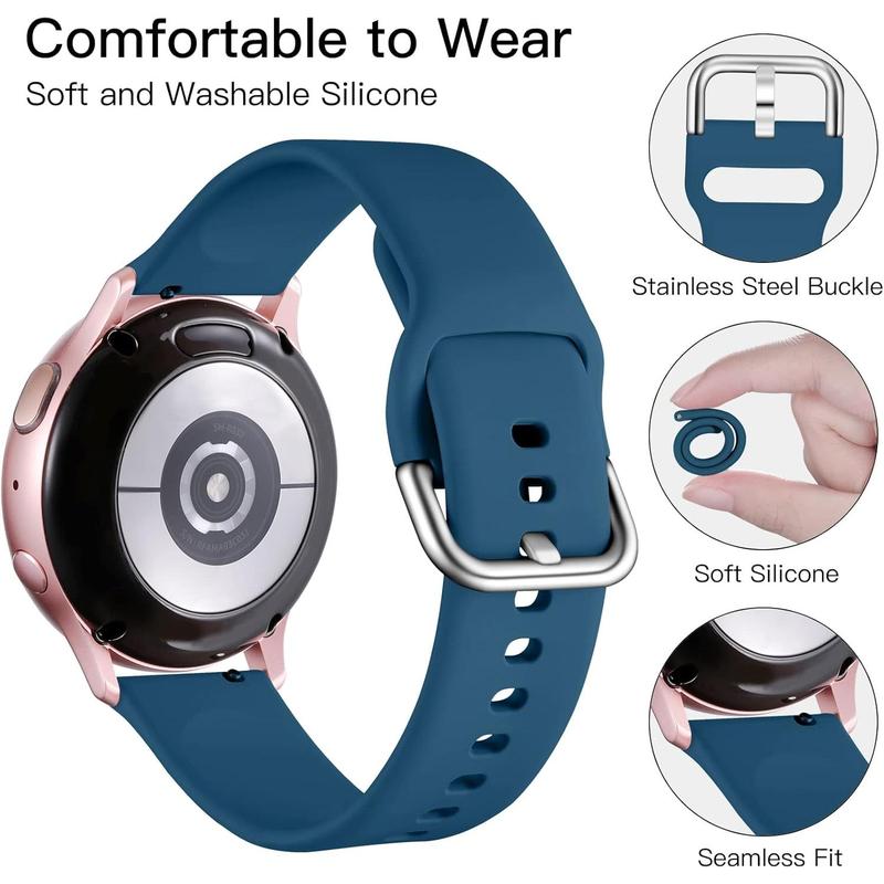 6 Pack Bands Compatible with Samsung Galaxy Watch 7 6 5 4 Band 40mm 44mm Galaxy Watch 5 Pro 45mm Watch 4 6 Classic 42mm 46mm 43mm 47mm Active 2 Watch Watch 3 41mm, 20mm Sport Band for Women Men