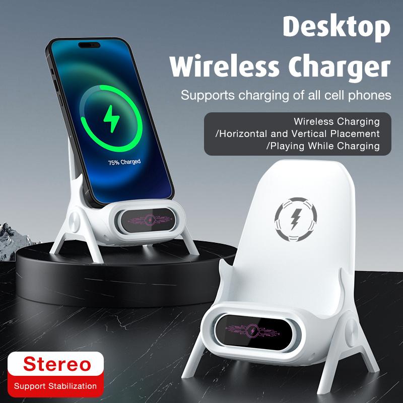 Wireless Charger iPhone Mini Chair Wireless Fast Charging Multi-function Mobile Phone Holder, Amplifier Function Desktop Holder Cute Creative Christmas Gift Desktop Mobile Phone Holder Charging Cellphone